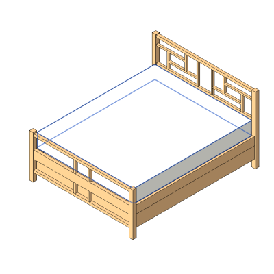 Traditional Wooden Bed with Decorative Headboard
