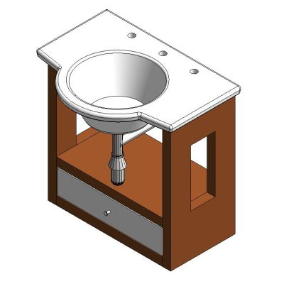 Bathroom Vanity Cabinet with Open Shelves and Drawer