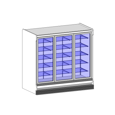 Upright Three-Door Refrigerator