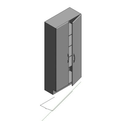 Wardrobe cabinet with 2 modern doors