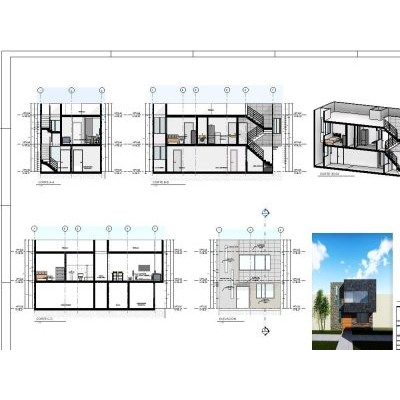 Expansion of a detached house - revit