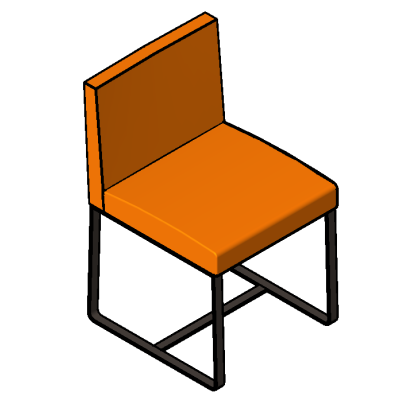 Upholstered Chair with Metal Base