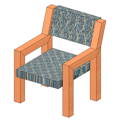 wood and fabric chair 813x660mm