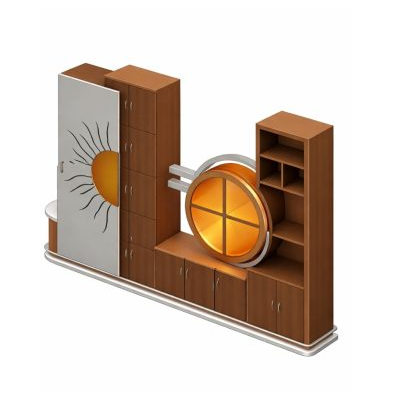Children’s Bedroom Wall Unit with Shelves and Cabinets