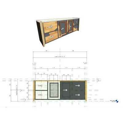 Table design with cabinet