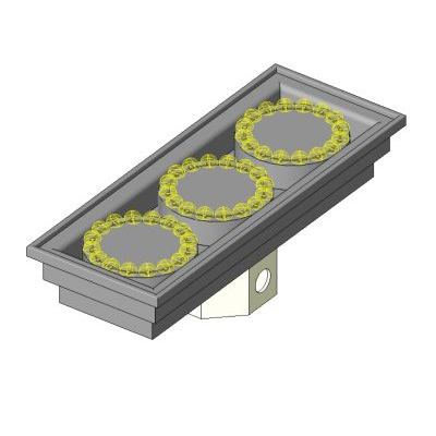 White or black triple gimbal type luminaire