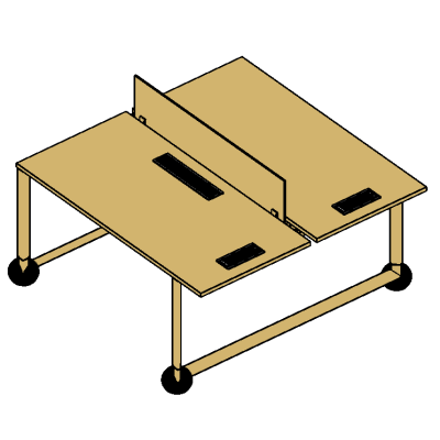 06-VP SPINE Double desks width 160cm with independent legs and overlap
