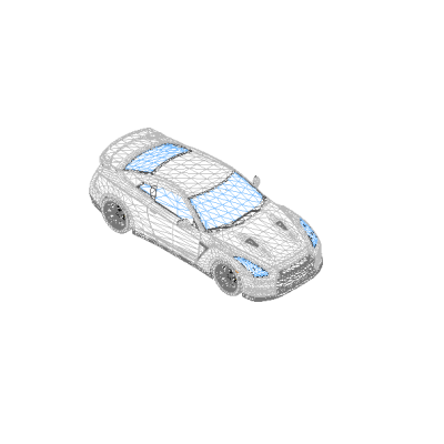 Nissan GT-R detailed wireframe model