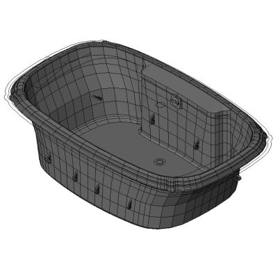 Oval Inlaid Whirlpool Bathtub