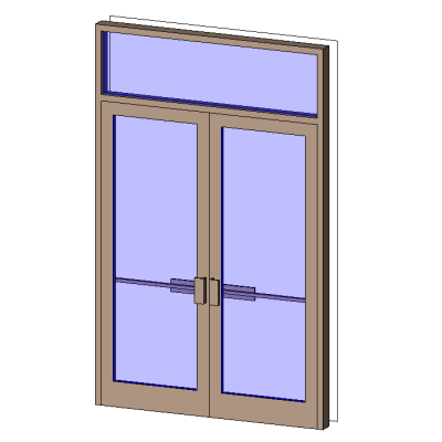 Double Aluminum Door with Transom