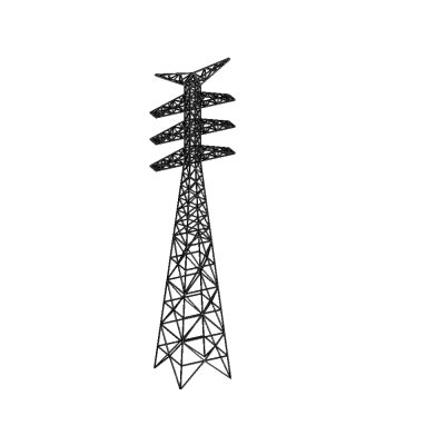High voltage tower in double terna