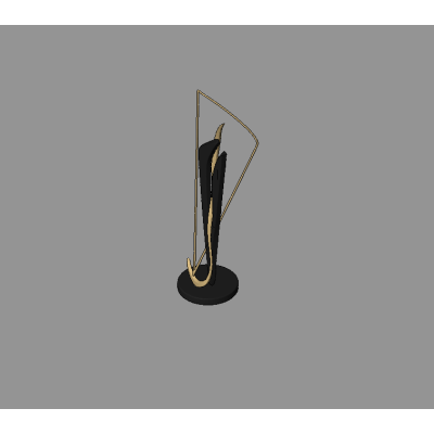 Abstract sculpture gold and black frame