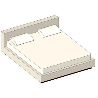 Contemporary Platform Bed with Headboard