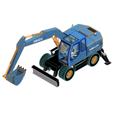 Rescue excavator detailed 3D model
