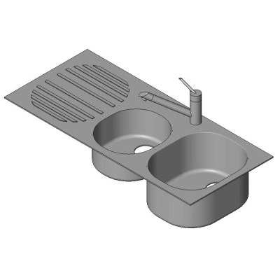 Dual Basin Sink with Drainer