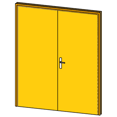 Interior double door modern yellow