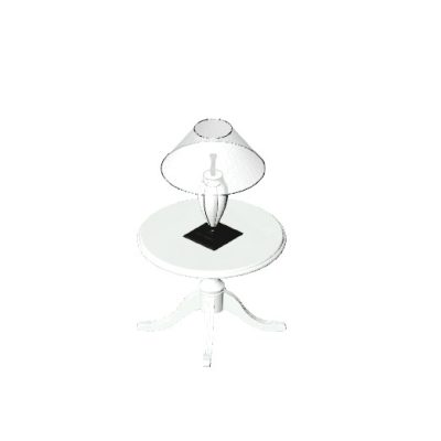 Round Side Table with Lamp