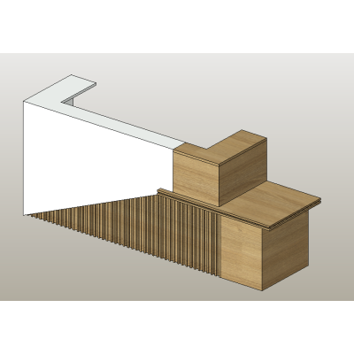 Modern L-shaped reception desk