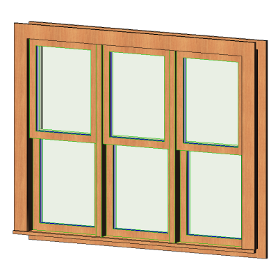 Elegant Double Hung Triple Windows with Trim