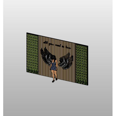 Interactive Wall Art with Wing Mural