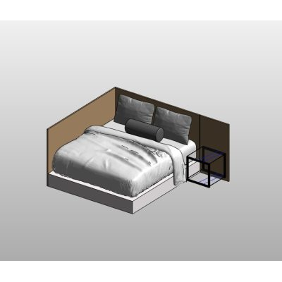 Modern Bed with Integrated Headboard