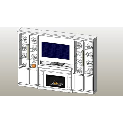 Home theater cabinet with fireplace