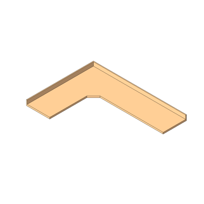 Kitchen countertop L-shaped modern wood