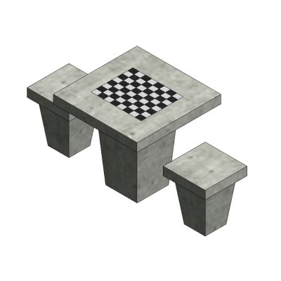 Chess table 2 people- concrete