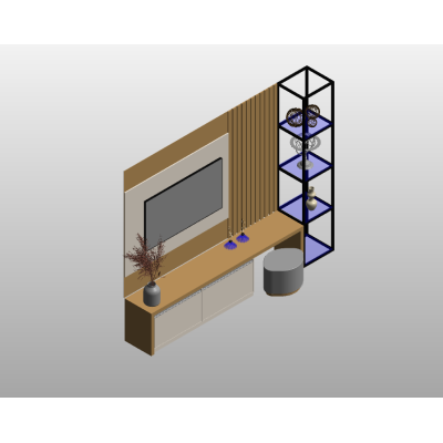 Media Console with Shelving