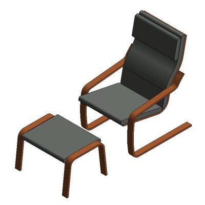 Lounge chair with modern footrest