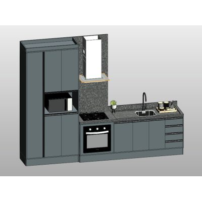 Modern kitchen with oven and hood