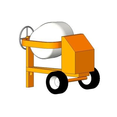 Portable concrete mixer detailed