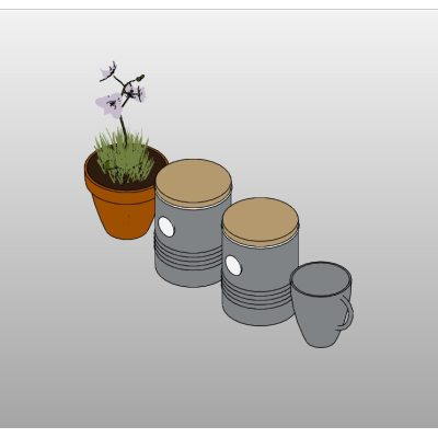 Colorful Pots and Cup Set