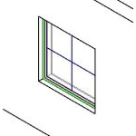 Square window 1.20 m detailed grid