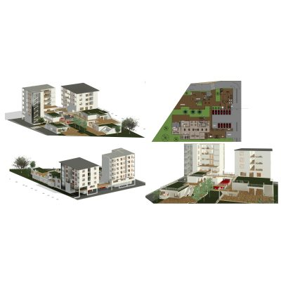 Apartment complex modern detailed project