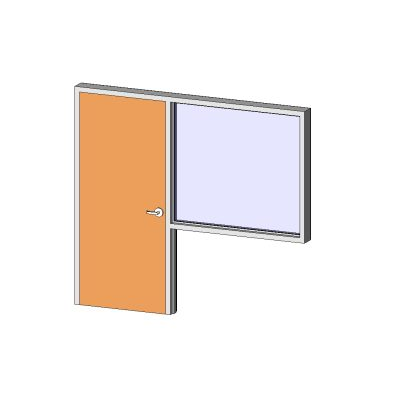 Wooden door with detailed arched window 26 Door with modern fixed side glass
