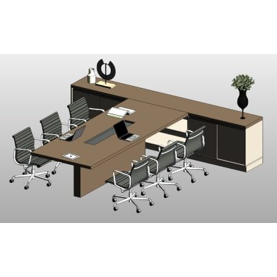 Conference table with office chairs