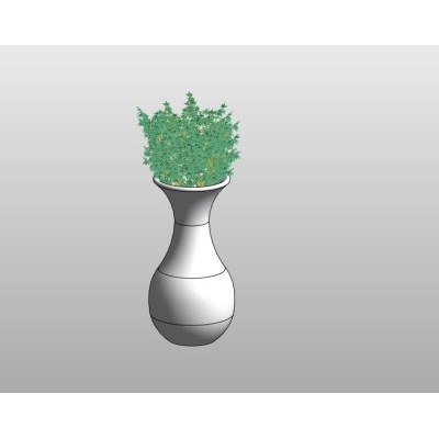 Glass Vase with Water and Vegetation