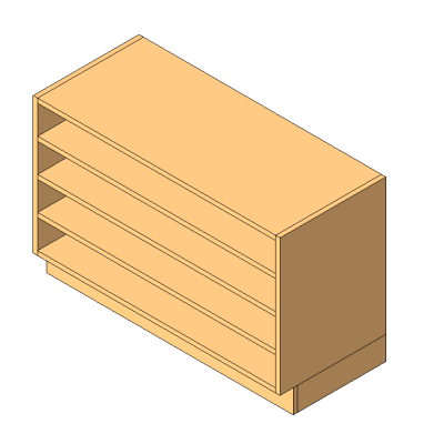 BASE CABINET- 4 Shelf Paper Storage - Casework