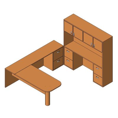 Sleek Workspace with Desk and Storage
