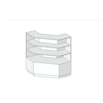 Wedge-Shaped Meat Display Case
