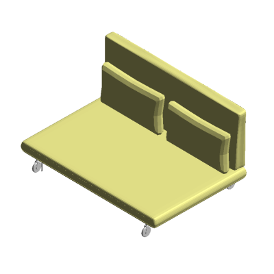 Sofa bed with modern caster wheels