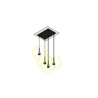 Rectangular Pendant Light with Four Bulbs
