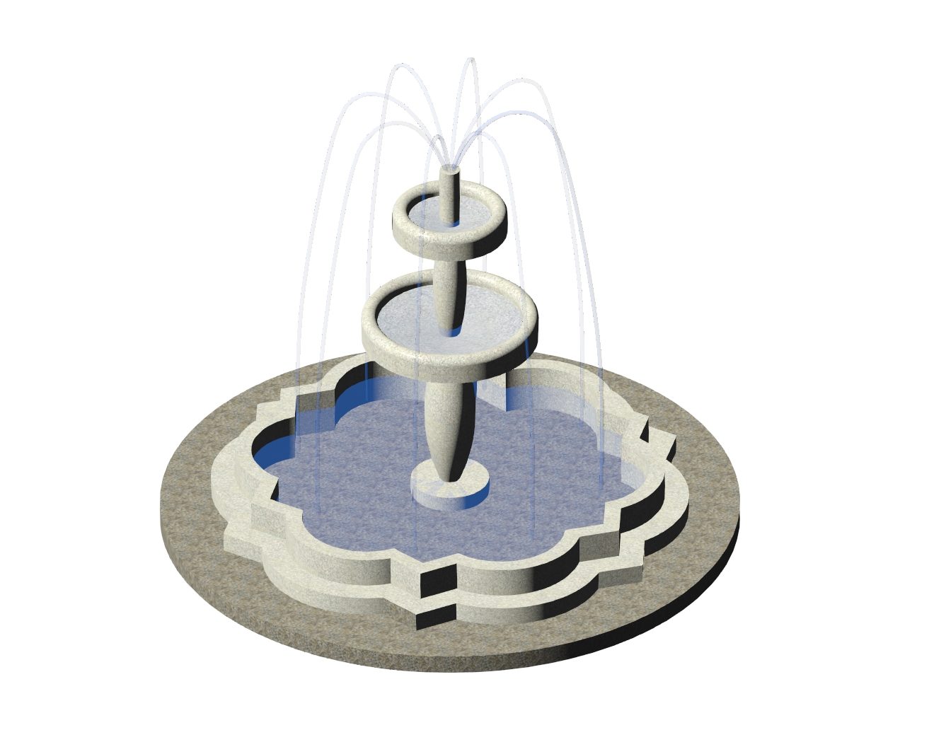 3-dimensional water fountain