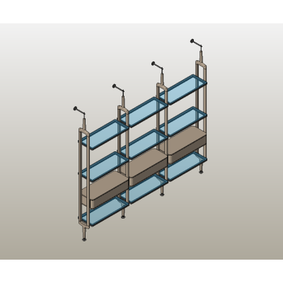 Glass and Wood Shelving Unit