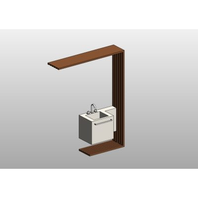Minimalist Bathroom Vanity with Round Mirror