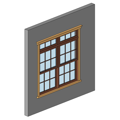 Double - Double Hung w Transom - Grid - 5 Piece Trim 6509