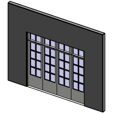 4 leafs glass panel door