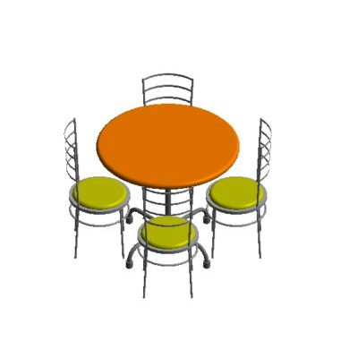 Round dining table for 4 people.