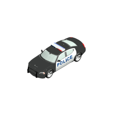 Police car with modern light bar